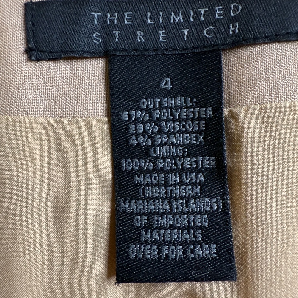 The Limited Stretch Camel Pencil Skirt Asymmetrical Pleat Front Lined Workwear 4 - Picture 7 of 13
